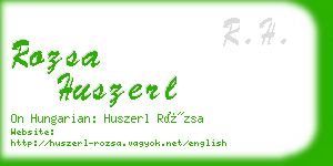 rozsa huszerl business card